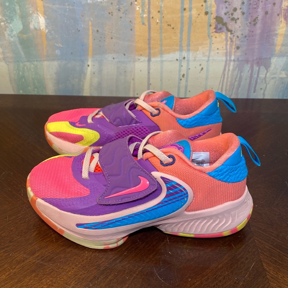 Nike Kids “Velcro” Sneakers in Pink, Purple, and Blue - Giannis Shoes